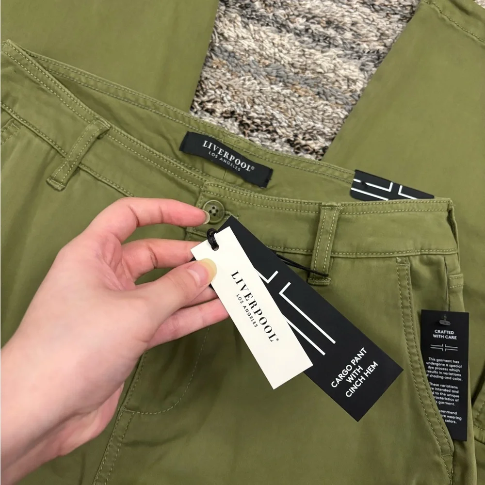 Liverpool Cargo Pant With Cinch Hem Sz 4/27 NWT | Liverpool Cropped Cargo Pants- - Picture 5 of 14
